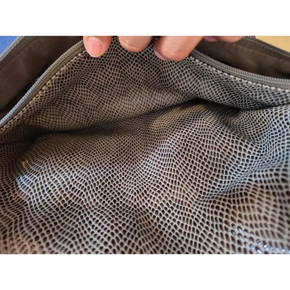 Worthington Evening Fog faux snake gathered front‎ Purse